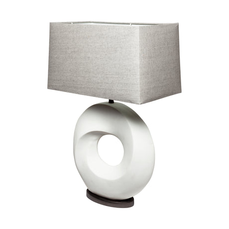 Celtica (26.8"H) White Resin Ring-Shaped Base Table Lamp from Mercana - Luna Furniture