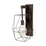 Cordova 12x19 Gray Metal Hanging Bulb Caged Wall Sconce from Mercana - Luna Furniture