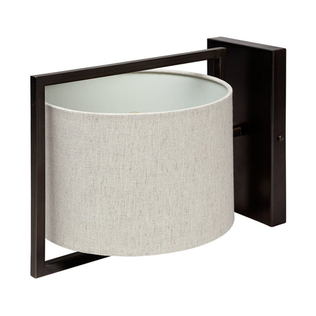 Smithe I 9x13 Black Toned Metal Cream Lampshade Wall Sconce from Mercana - Luna Furniture