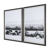 Water Horses III 1 by PH Burchett a Hand Embellished Textured Framed Photo Art Print Matted under Gl from Mercana - Luna Furniture