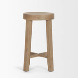 Brahma 26" Total Height White Washed Wood Stool from Mercana - Luna Furniture