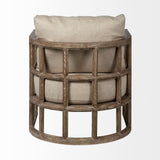 Skylar II Tan Fabric Covered Cushioned Demi-Lune Wooden Frame Accent Chair from Mercana - Luna Furniture