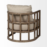 Skylar II Tan Fabric Covered Cushioned Demi-Lune Wooden Frame Accent Chair from Mercana - Luna Furniture