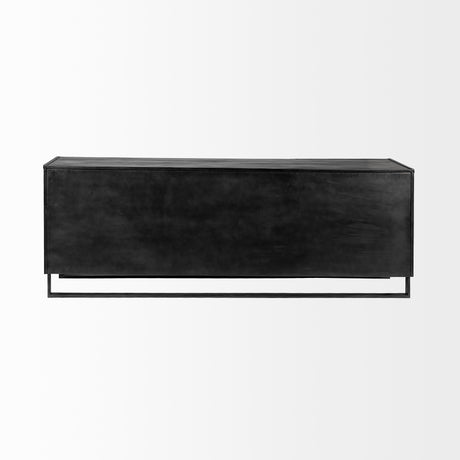 Alvin 82x20 Brown Solid Wood With Black Metal Frame 3 Drawer 2 Cabinet Door Sideboard from Mercana - Luna Furniture