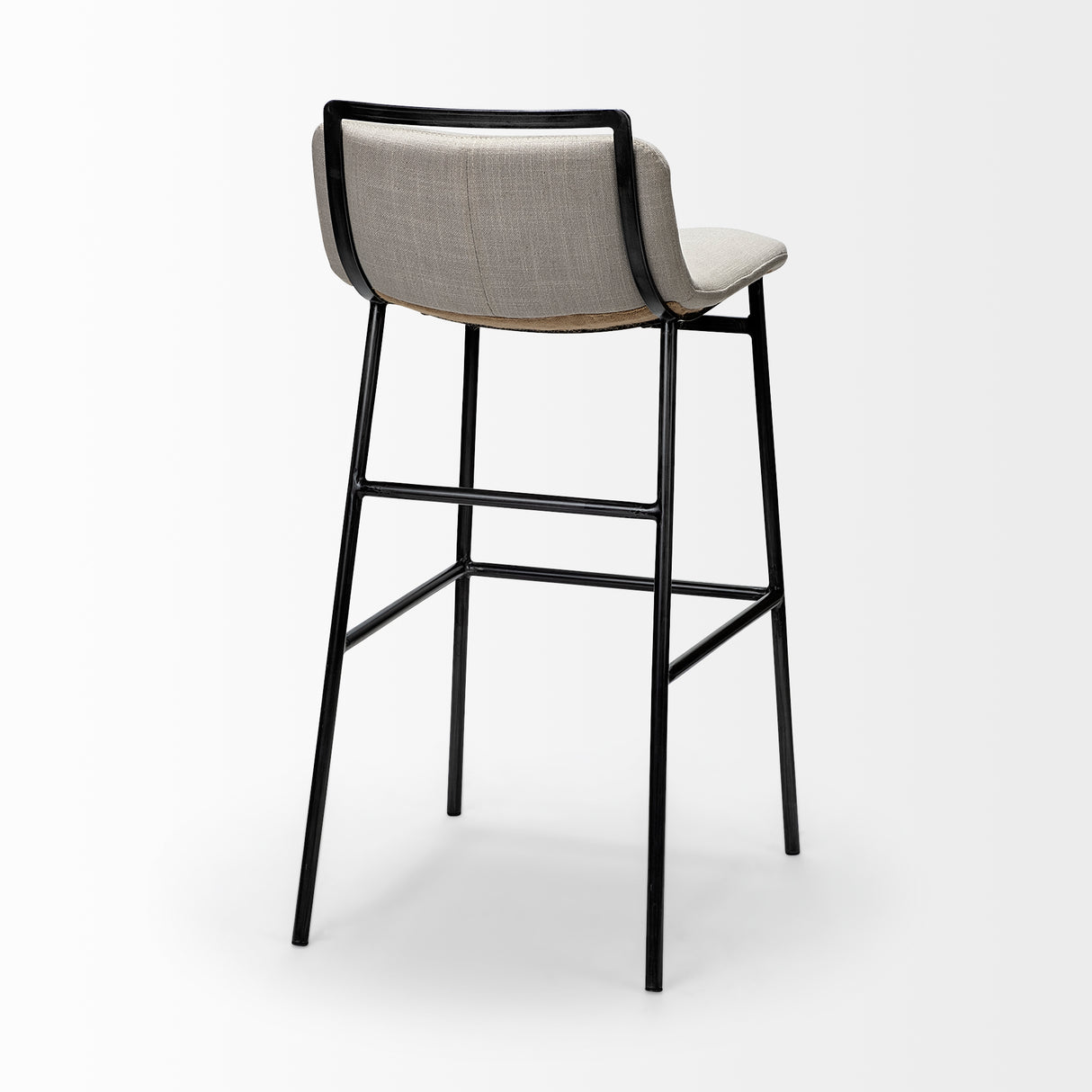 Kavalan 37.5" Total Height Beige Upholstered Seat Gray Metal Frame Bar Stool from Mercana - Luna Furniture