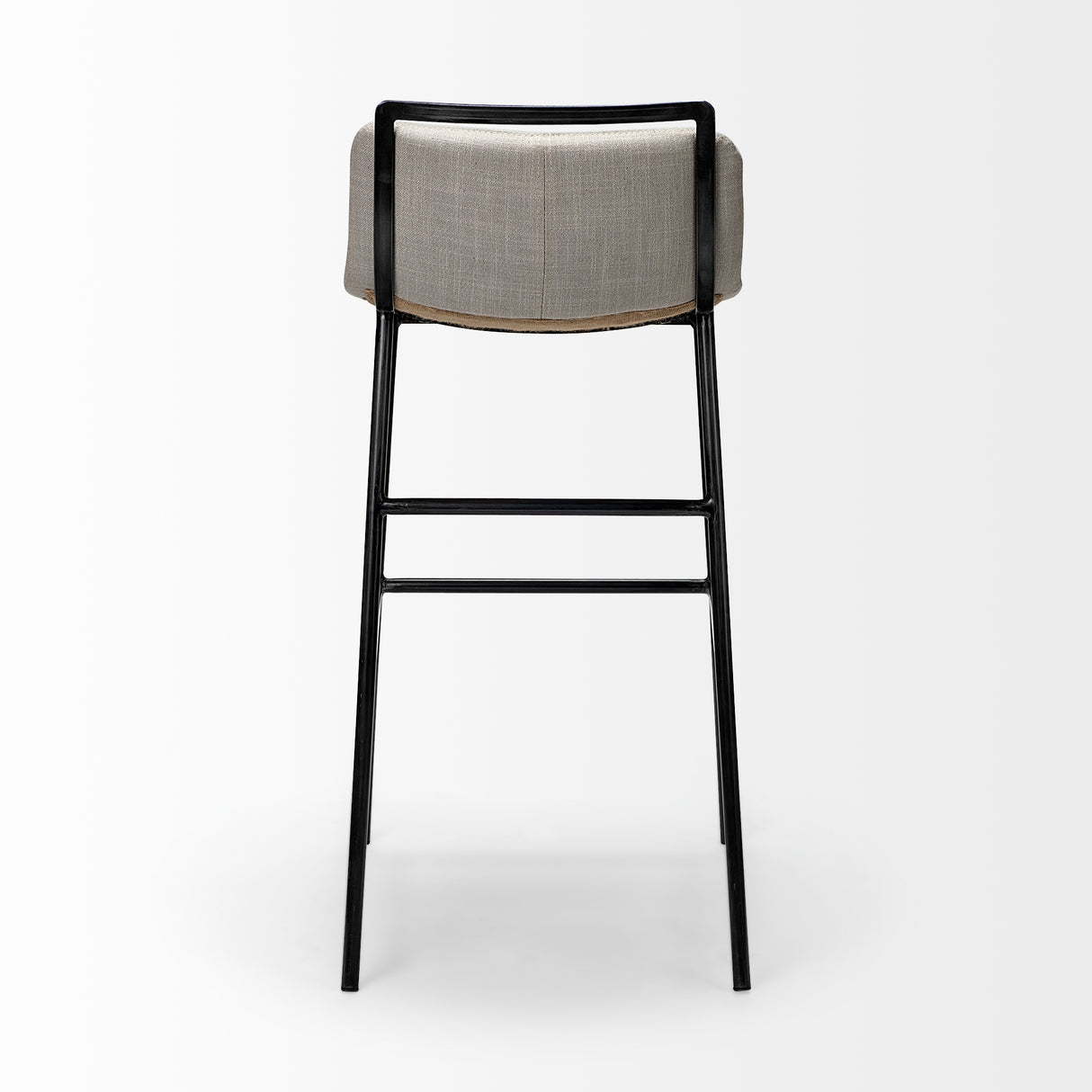 Kavalan 37.5" Total Height Beige Upholstered Seat Gray Metal Frame Bar Stool from Mercana - Luna Furniture