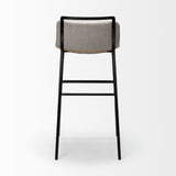 Kavalan 37.5" Total Height Beige Upholstered Seat Gray Metal Frame Bar Stool from Mercana - Luna Furniture