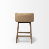 Monmouth 24.25" Seat Height Cream/Beige Fabric Seat Brown Wood Frame Counter Stool from Mercana - Luna Furniture
