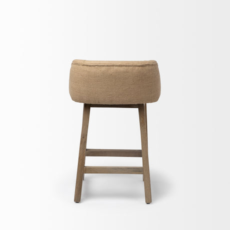 Monmouth 24.25" Seat Height Cream/Beige Fabric Seat Brown Wood Frame Counter Stool from Mercana - Luna Furniture