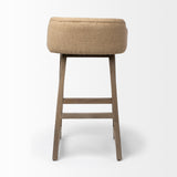 Monmouth 30.5" Seat Height Cream/Beige Fabric Seat Brown Wood Frame Bar Stool from Mercana - Luna Furniture