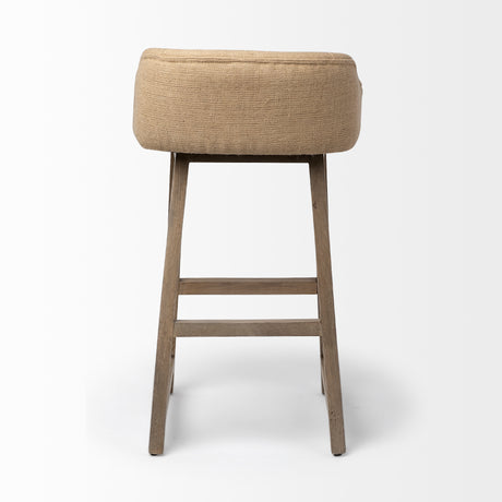 Monmouth 30.5" Seat Height Cream/Beige Fabric Seat Brown Wood Frame Bar Stool from Mercana - Luna Furniture