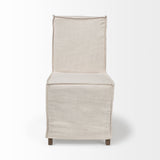 Elbert I Cream Fabric Slip-Cover Brown Wooden Base Dining Chair, Set of 2 from Mercana - Luna Furniture