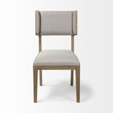 Tenton I Grey Fabric Wrap Brown Wooden Base Dining Chair, Set of 2 from Mercana - Luna Furniture