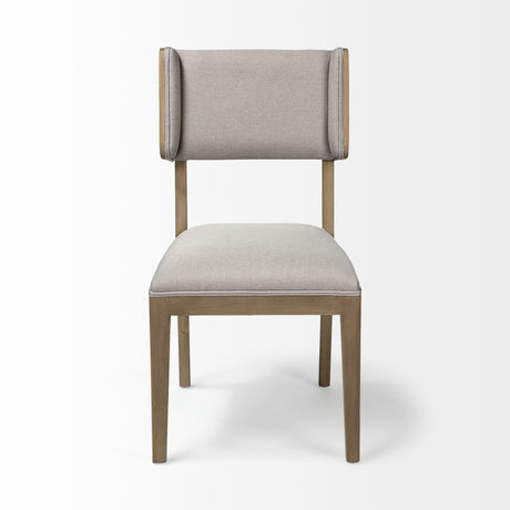 Tenton I Grey Fabric Wrap Brown Wooden Base Dining Chair, Set of 2 from Mercana - Luna Furniture