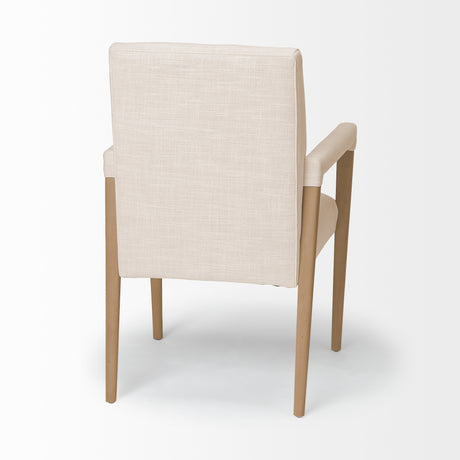 Palisades Cream Fabric Wrap Brown Wood Frame Dining Chair from Mercana - Luna Furniture