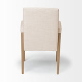 Palisades Cream Fabric Wrap Brown Wood Frame Dining Chair from Mercana - Luna Furniture