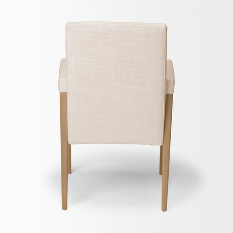 Palisades Cream Fabric Wrap Brown Wood Frame Dining Chair from Mercana - Luna Furniture