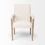 Palisades Cream Fabric Wrap Brown Wood Frame Dining Chair from Mercana - Luna Furniture
