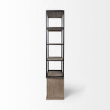 Braxton II Light Brown Wood and Iron Three Shelf Shelving Unit 41.5L x 18.5W x 9 from Mercana - Luna Furniture