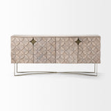 Excelsior I (72x18.3) Solid Wood Gold Metal Base 4 Cabinet Door SideBoard from Mercana - Luna Furniture