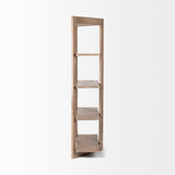 Turnbull I 42L x 16W x 72H Light Brown Wood Four Shelf Shelving Unit from Mercana - Luna Furniture