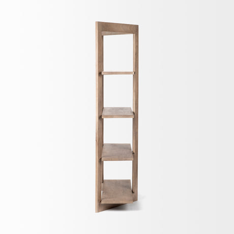 Turnbull I 42L x 16W x 72H Light Brown Wood Four Shelf Shelving Unit from Mercana - Luna Furniture