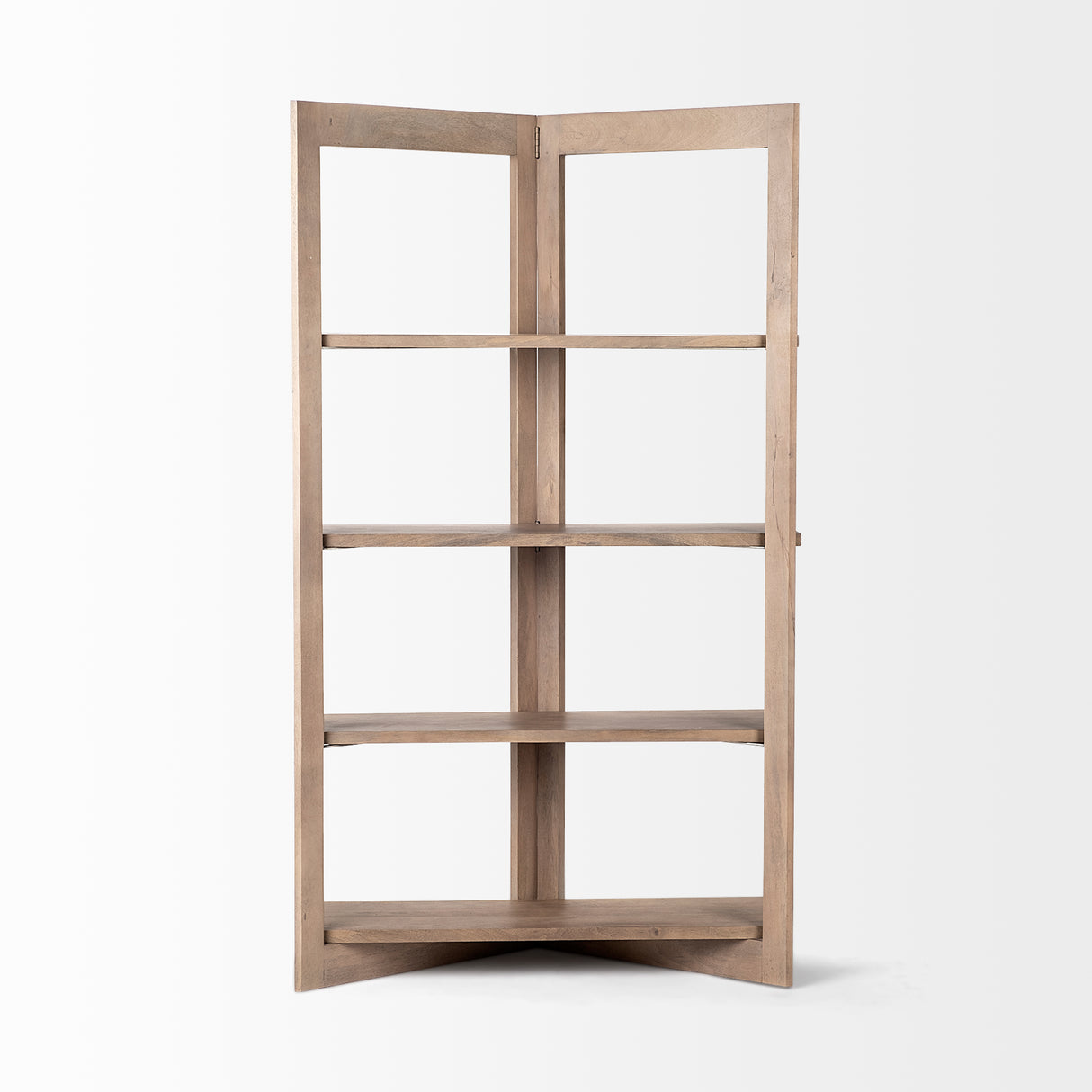 Turnbull I 42L x 16W x 72H Light Brown Wood Four Shelf Shelving Unit from Mercana - Luna Furniture