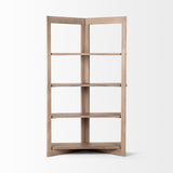 Turnbull I 42L x 16W x 72H Light Brown Wood Four Shelf Shelving Unit from Mercana - Luna Furniture