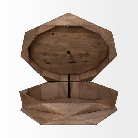 Arreto 48" Hexagonal Hinged Solid Wood Top and Base Coffee Table from Mercana - Luna Furniture