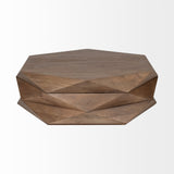 Arreto 48" Hexagonal Hinged Solid Wood Top and Base Coffee Table from Mercana - Luna Furniture