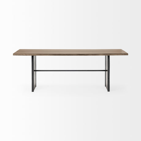 Ledger III 84x38 Brown Solid Wood Top & Base Dining Table from Mercana - Luna Furniture