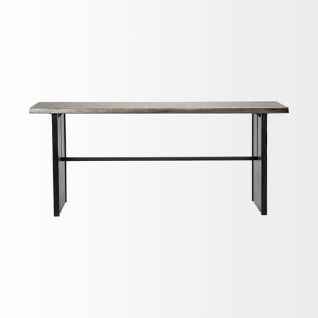 Ledger II 70L x 17W x 30H Live-Edge Wooden Brown Console Table from Mercana - Luna Furniture