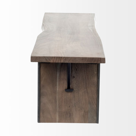 Ledger I 70L x 17W Brown Live-Edge Wooden Dining Bench from Mercana - Luna Furniture