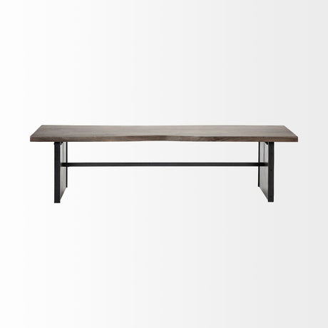 Ledger I 70L x 17W Brown Live-Edge Wooden Dining Bench from Mercana - Luna Furniture