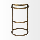 Reimer 15L x 15W Gold Round Glass Top W/Metal Frame Accent Table from Mercana - Luna Furniture