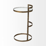 Reimer 15L x 15W Gold Round Glass Top W/Metal Frame Accent Table from Mercana - Luna Furniture