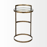 Reimer 15L x 15W Gold Round Glass Top W/Metal Frame Accent Table from Mercana - Luna Furniture