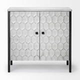 Savannah White Fir Veneer w/ Gray Metal 2-Door Accent Cabinet from Mercana - Luna Furniture