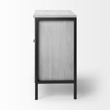 Savannah White Fir Veneer w/ Gray Metal 2-Door Accent Cabinet from Mercana - Luna Furniture