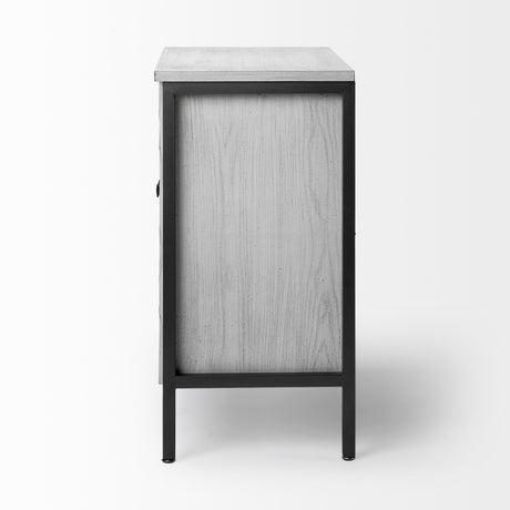 Savannah White Fir Veneer w/ Gray Metal 2-Door Accent Cabinet from Mercana - Luna Furniture