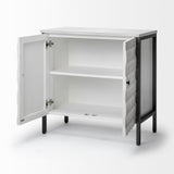 Savannah White Fir Veneer w/ Gray Metal 2-Door Accent Cabinet from Mercana - Luna Furniture