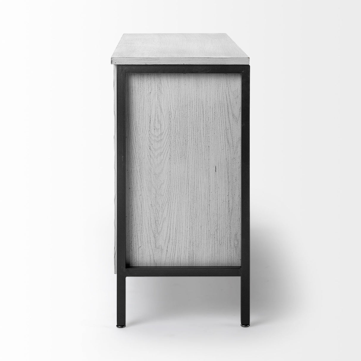 Savannah White Fir Veneer & Gray Metal 3-Door Accent Cabinet from Mercana - Luna Furniture