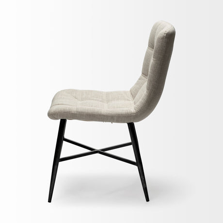 Barrow I Beige Fabric Wrap Black Metal Frame Dining Chair, Set of 2 from Mercana - Luna Furniture