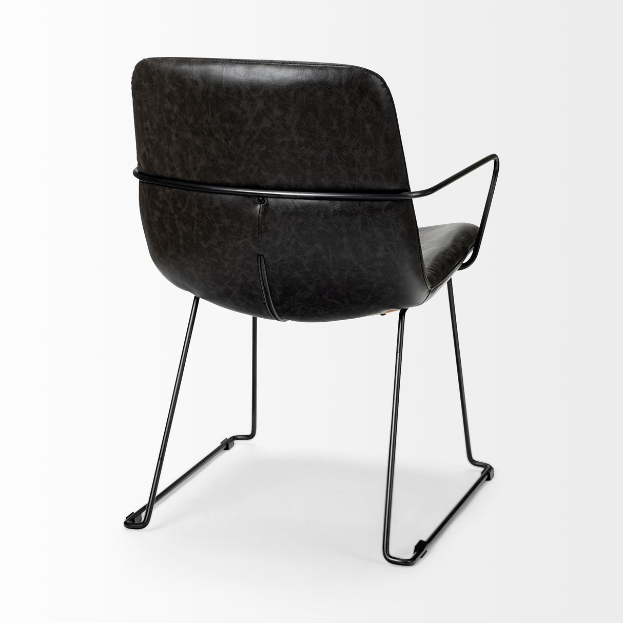 Sawyer II Black Faux-Leather Seat Black Iron Frame Dining Chair from Mercana - Luna Furniture