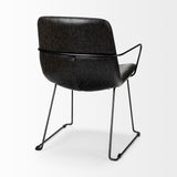 Sawyer II Black Faux-Leather Seat Black Iron Frame Dining Chair from Mercana - Luna Furniture