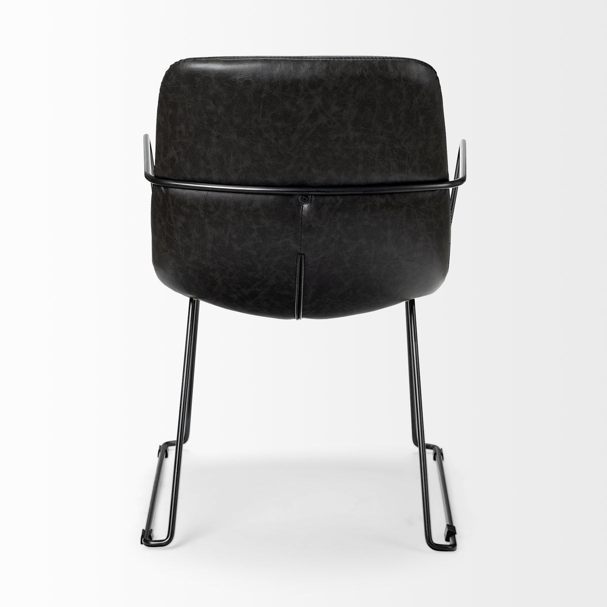 Sawyer II Black Faux-Leather Seat Black Iron Frame Dining Chair from Mercana - Luna Furniture