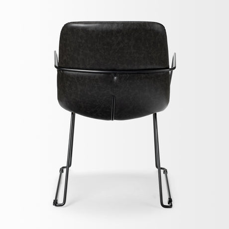 Sawyer II Black Faux-Leather Seat Black Iron Frame Dining Chair from Mercana - Luna Furniture