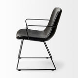 Sawyer II Black Faux-Leather Seat Black Iron Frame Dining Chair from Mercana - Luna Furniture