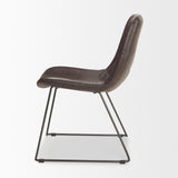 Sawyer I Dark Brown Faux-Leather Seat Black Iron Frame Dining Chair, Set of 2 from Mercana - Luna Furniture