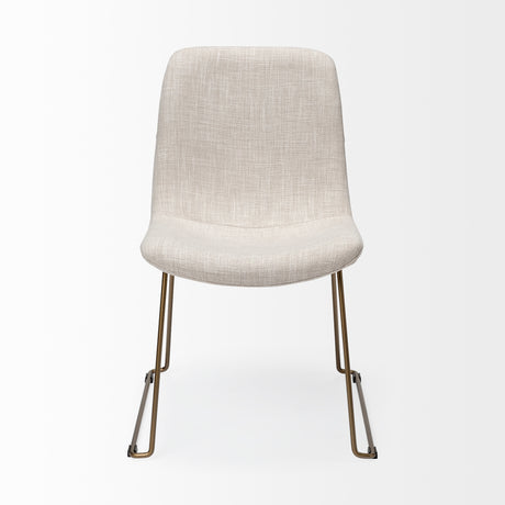 Sawyer I Beige Fabric Seat Gold Metal Frame Dining Chair, Set of 2 from Mercana - Luna Furniture